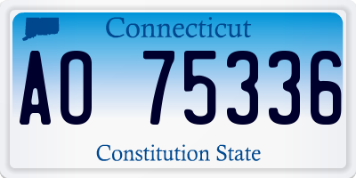 CT license plate AO75336
