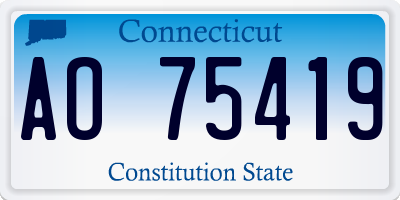 CT license plate AO75419