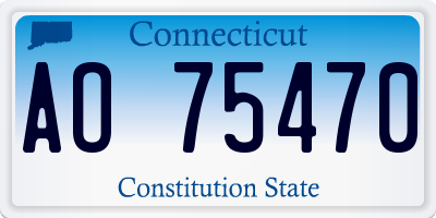 CT license plate AO75470