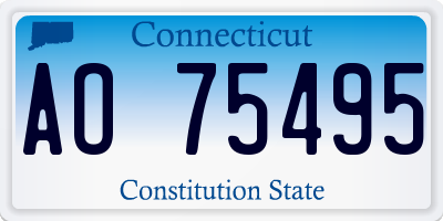 CT license plate AO75495