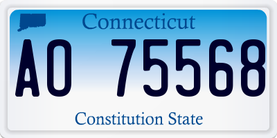 CT license plate AO75568