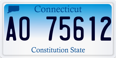 CT license plate AO75612