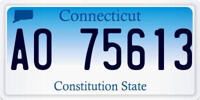 CT license plate AO75613