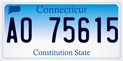 CT license plate AO75615