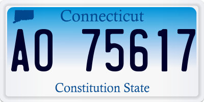CT license plate AO75617
