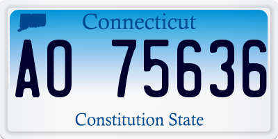 CT license plate AO75636