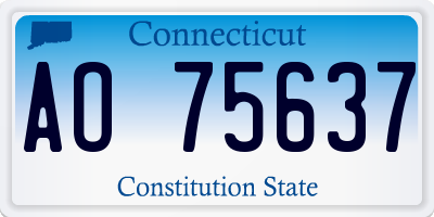 CT license plate AO75637
