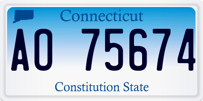 CT license plate AO75674