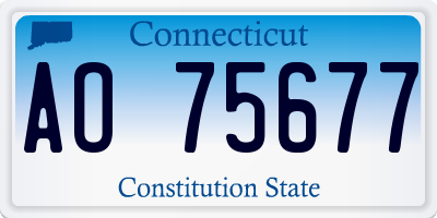 CT license plate AO75677