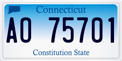 CT license plate AO75701