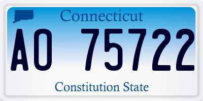 CT license plate AO75722