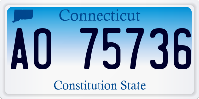 CT license plate AO75736