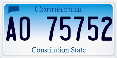 CT license plate AO75752