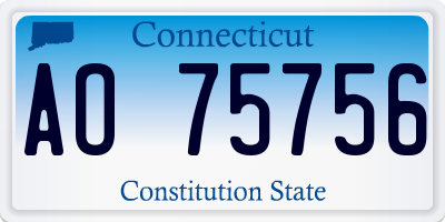 CT license plate AO75756