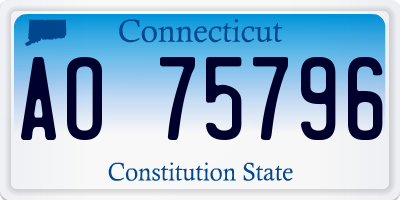 CT license plate AO75796