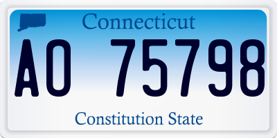CT license plate AO75798