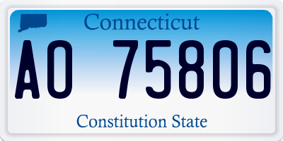 CT license plate AO75806
