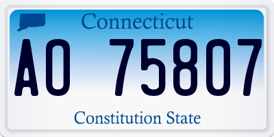 CT license plate AO75807