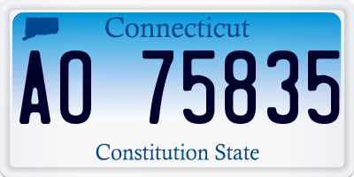 CT license plate AO75835