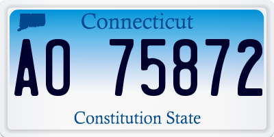 CT license plate AO75872