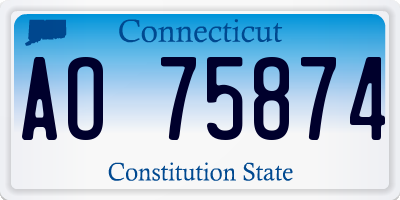 CT license plate AO75874