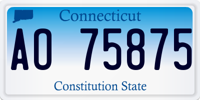 CT license plate AO75875