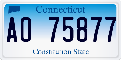 CT license plate AO75877