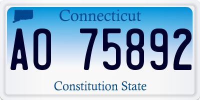 CT license plate AO75892
