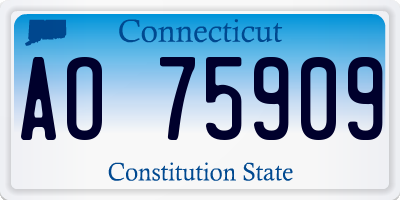 CT license plate AO75909