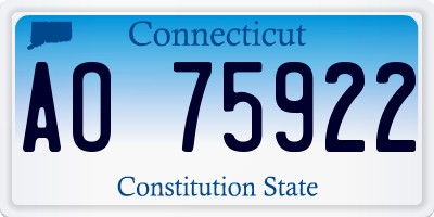 CT license plate AO75922