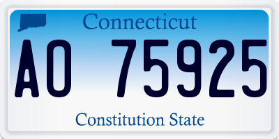 CT license plate AO75925