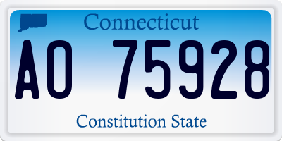 CT license plate AO75928