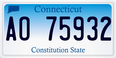CT license plate AO75932