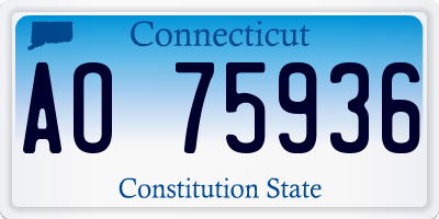 CT license plate AO75936