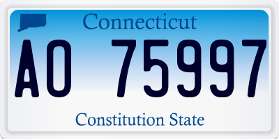 CT license plate AO75997