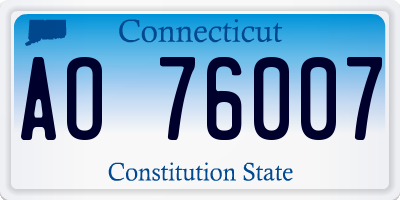 CT license plate AO76007