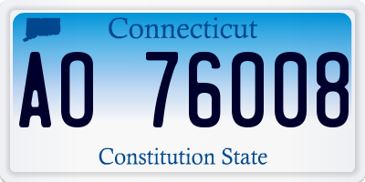 CT license plate AO76008