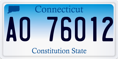 CT license plate AO76012