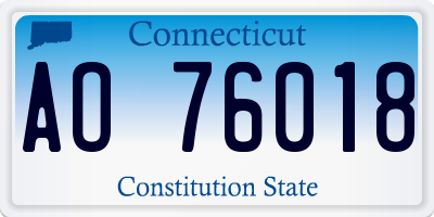 CT license plate AO76018