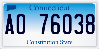 CT license plate AO76038