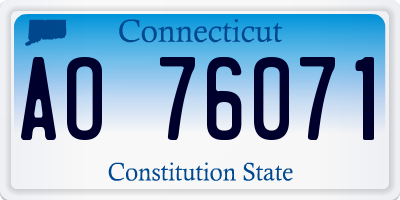 CT license plate AO76071