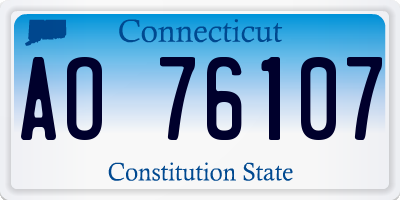 CT license plate AO76107