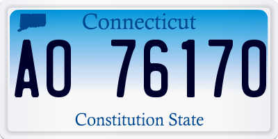 CT license plate AO76170
