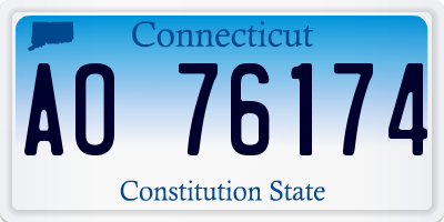 CT license plate AO76174
