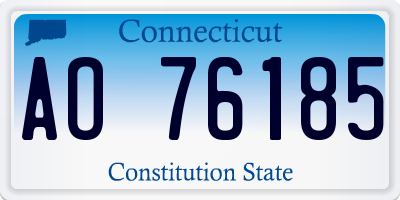 CT license plate AO76185