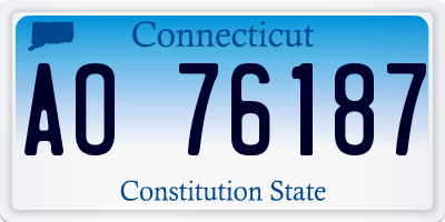 CT license plate AO76187
