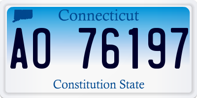 CT license plate AO76197