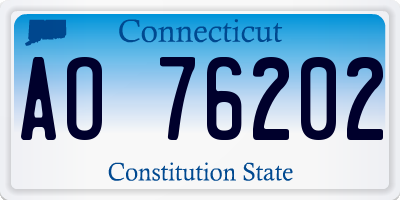CT license plate AO76202