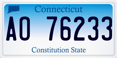 CT license plate AO76233