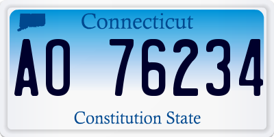 CT license plate AO76234